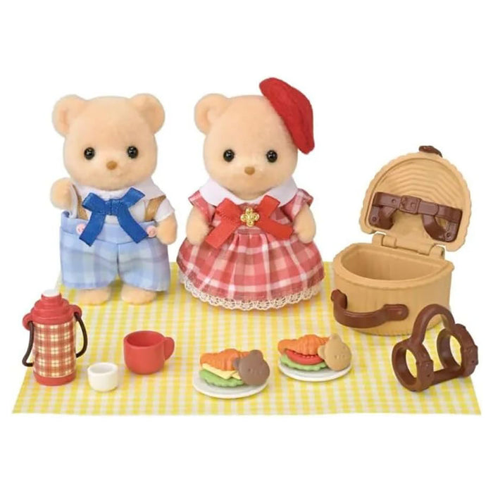 Sylvanian Familes Biscuit Bear Sister & Brother Delicious Picnic Playset