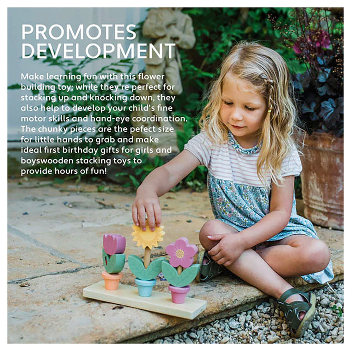 Orange Tree Toys Wooden Stacking Flower Pots