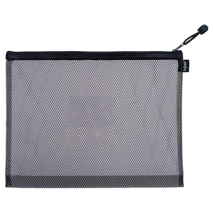 Snopake EVA Mesh Zippa Bag Foolscap Black (3 Pack)