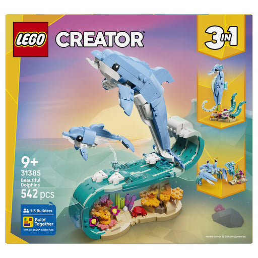 LEGO Creator 3 in 1 Sea Animals: Beautiful Dolphins Building Set