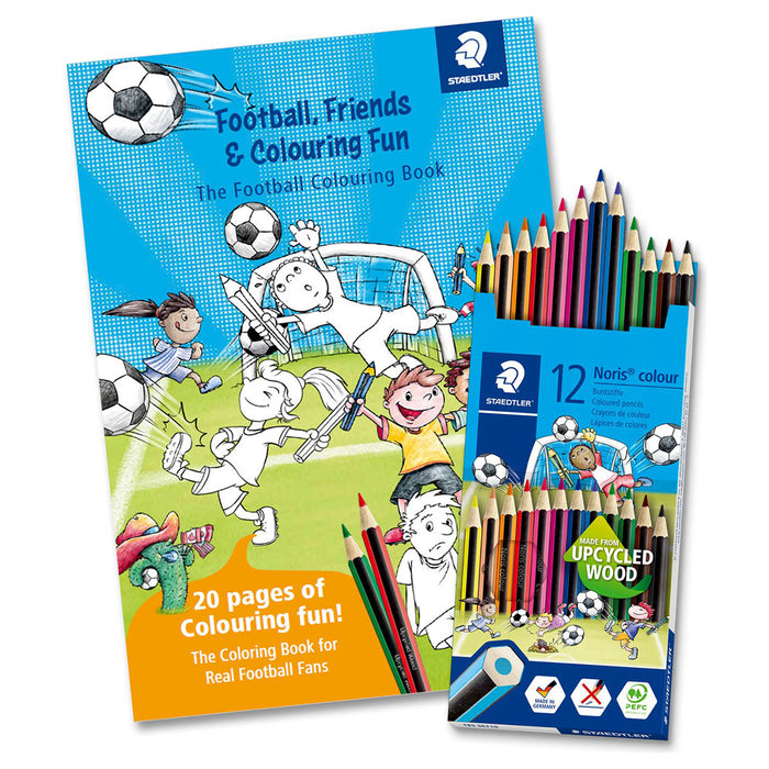 Staedtler Football, Friends & Colouring Fun Book and Pencils Set