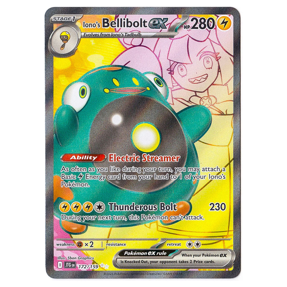 bellibolt ex pokemon card value Iono's Bellibolt ex #172/159 Pokémon SV09: Journey Together — Booghe