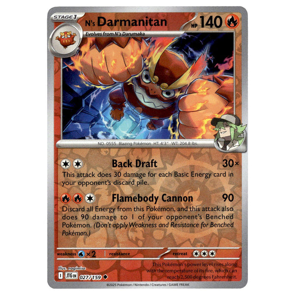 N's Darmanitan #027/159 Pokémon SV09: Journey Together Reverse Holo — Booghe