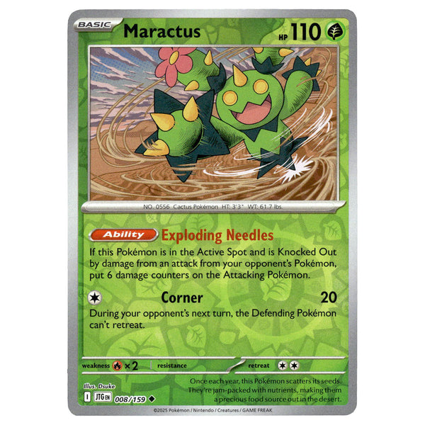 pokemon card maractus Maractus #008/159 Pokémon SV09: Journey Together Reverse Holo — Booghe