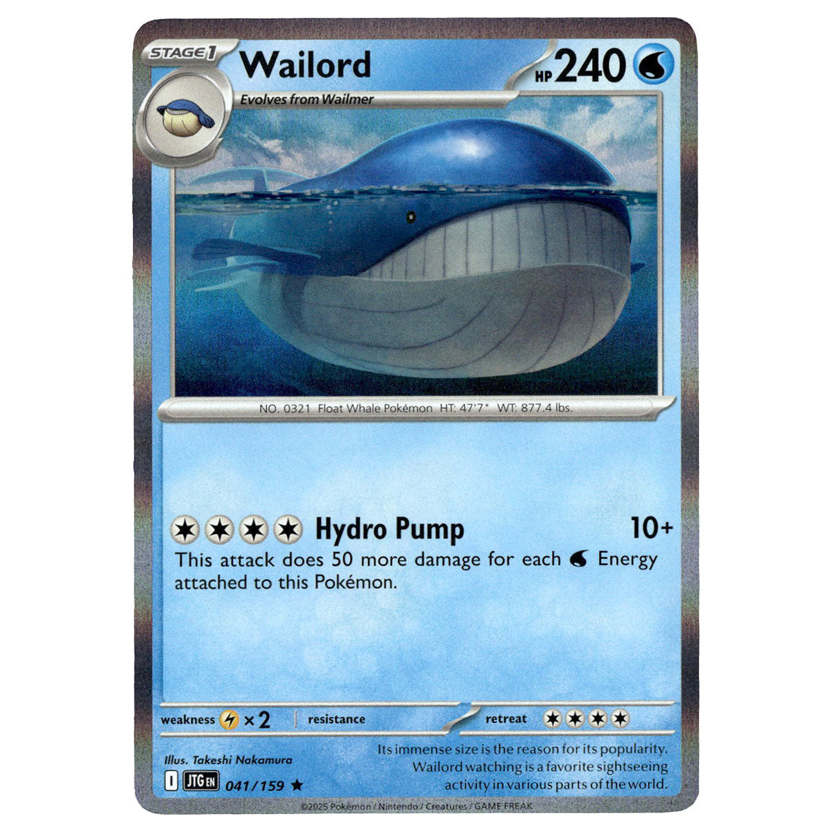 pokemon whale card Wailord #041/159 Pokémon SV09: Journey Together — Booghe