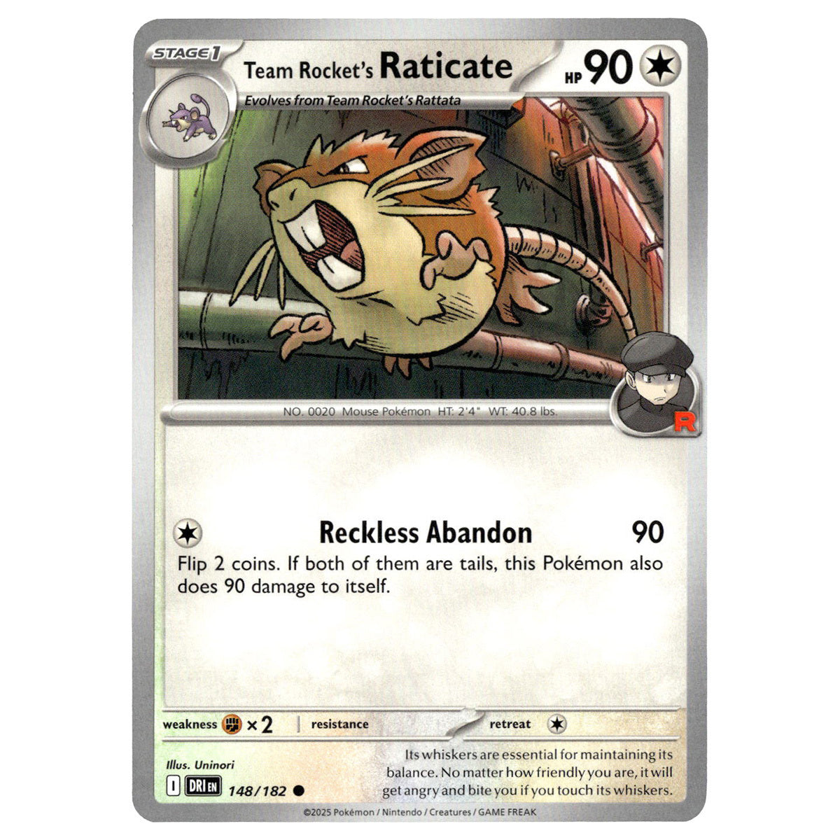 Team Rocket's Raticate #148/182 Pokémon SV10: Destined Rivals — Booghe