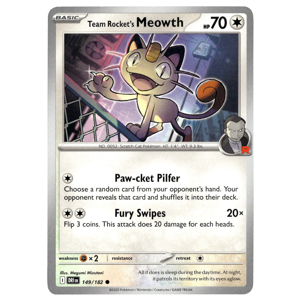 Team Rocket's Meowth #149/182 Pokmon SV10: Destined Rivals Booghe Team Rocket's Meowth #149/182 Pokmon SV10: Destined Rivals Booghe