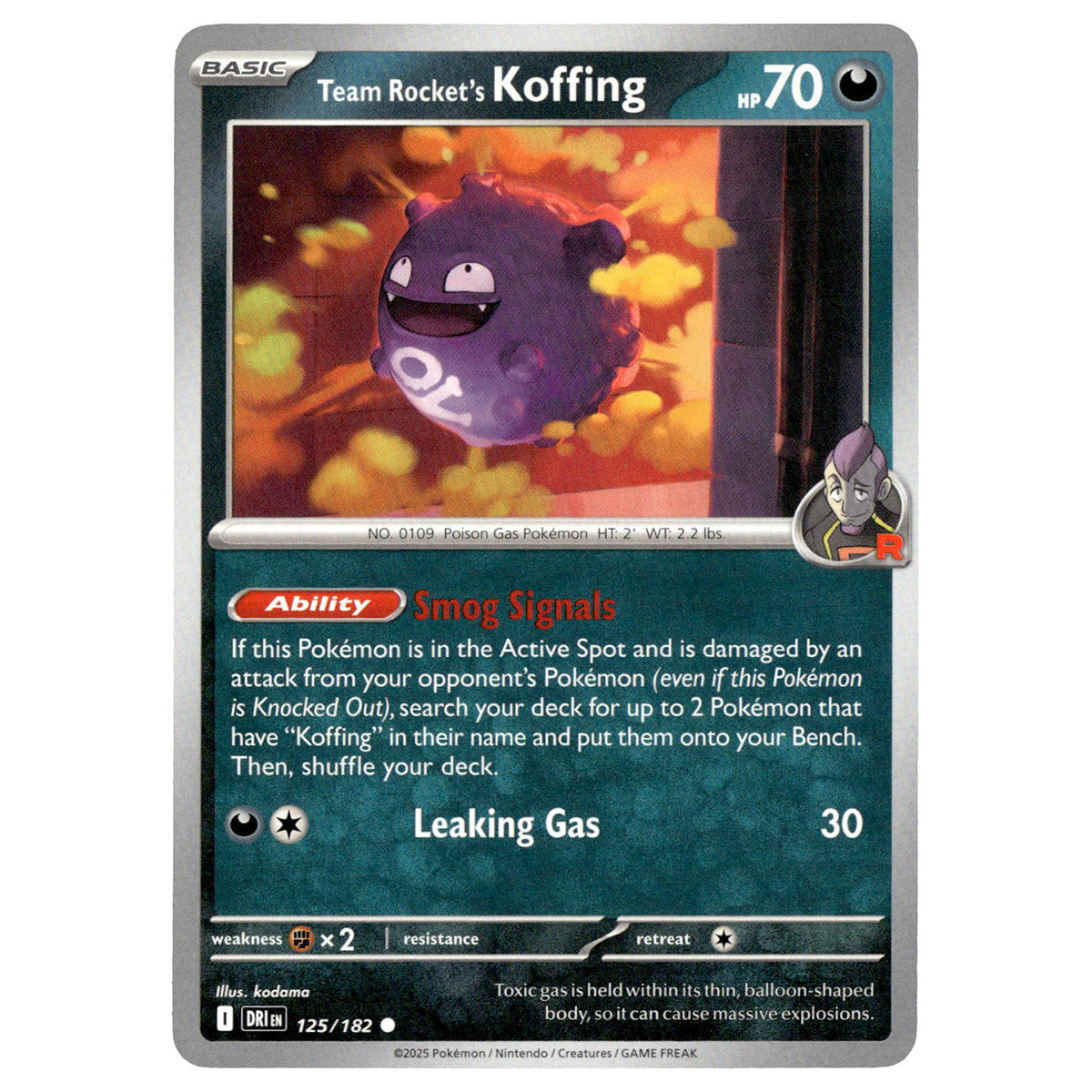 Team Rocket's Koffing #125/182 Pokémon SV10: Destined Rivals — Booghe