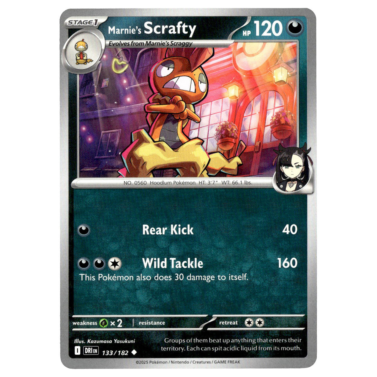 Marnie's Scrafty #133/182 Pokémon SV10: Destined Rivals — Booghe