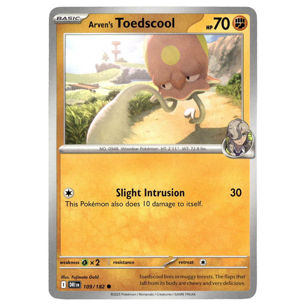 toedscool pokemon card value Arven's Toedscool #109/182 Pokémon SV10: Destined Rivals — Booghe