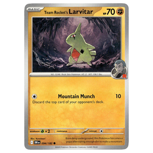 Team Rocket's Larvitar #094/182 Pokémon SV10: Destined Rivals