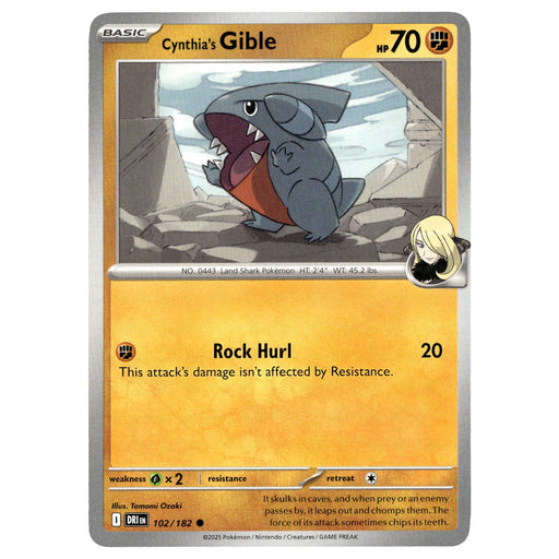 Cynthia's Gible #102/182 Pokémon SV10: Destined Rivals