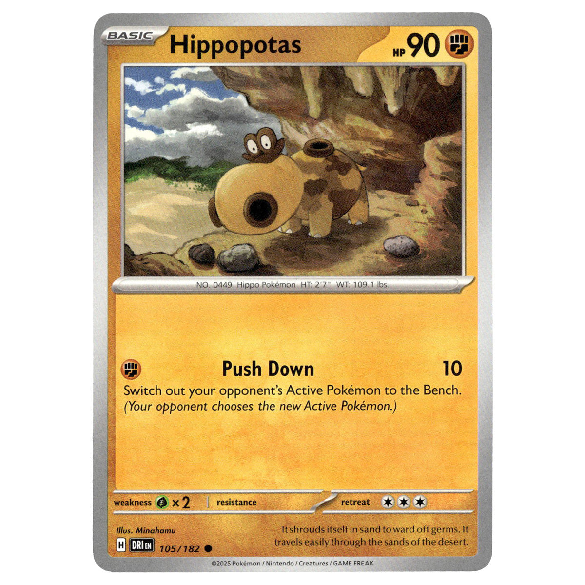 その他 L GEAR SOLID Trading Card #068 HIPPO Hippopotas #105/182 Pokémon SV10: Destined Rivals — Booghe