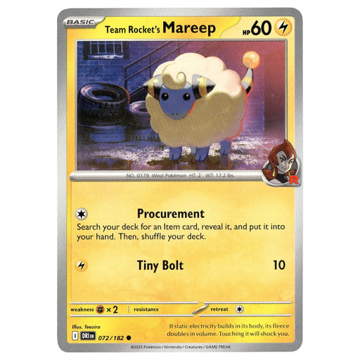 Team Rocket's Mareep #072/182 Pokémon SV10: Destined Rivals