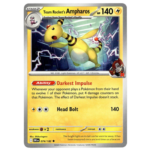 Team Rocket's Ampharos #074/182 Pokémon SV10: Destined Rivals