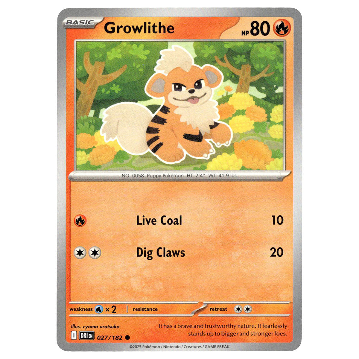 Growlithe #027/182 Pokémon SV10: Destined Rivals — Booghe