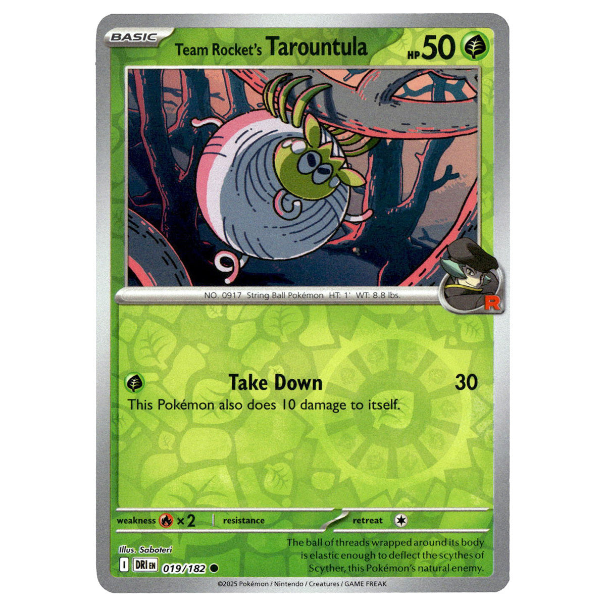 Team Rocket's Tarountula #019/182 Pokmon SV10: Destined Rivals Revers Booghe Team Rocket's Tarountula #019/182 Pokmon SV10: Destined Rivals Revers Booghe