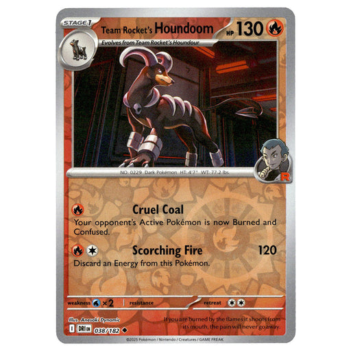 Team Rocket's Houndoom #038/182 Pokémon SV10: Destined Rivals Reverse Holo