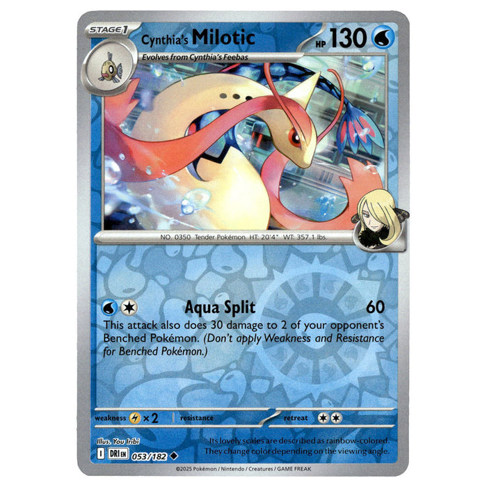 Cynthia's Milotic #053/182 Pokmon SV10: Destined Rivals Reverse Holo Booghe Cynthia's Milotic #053/182 Pokmon SV10: Destined Rivals Reverse Holo Booghe