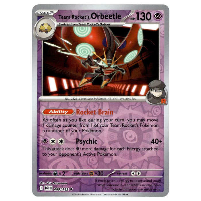 Team Rocket's Orbeetle #089/182 Pokmon SV10: Destined Rivals Reverse Booghe Team Rocket's Orbeetle #089/182 Pokmon SV10: Destined Rivals Reverse Booghe