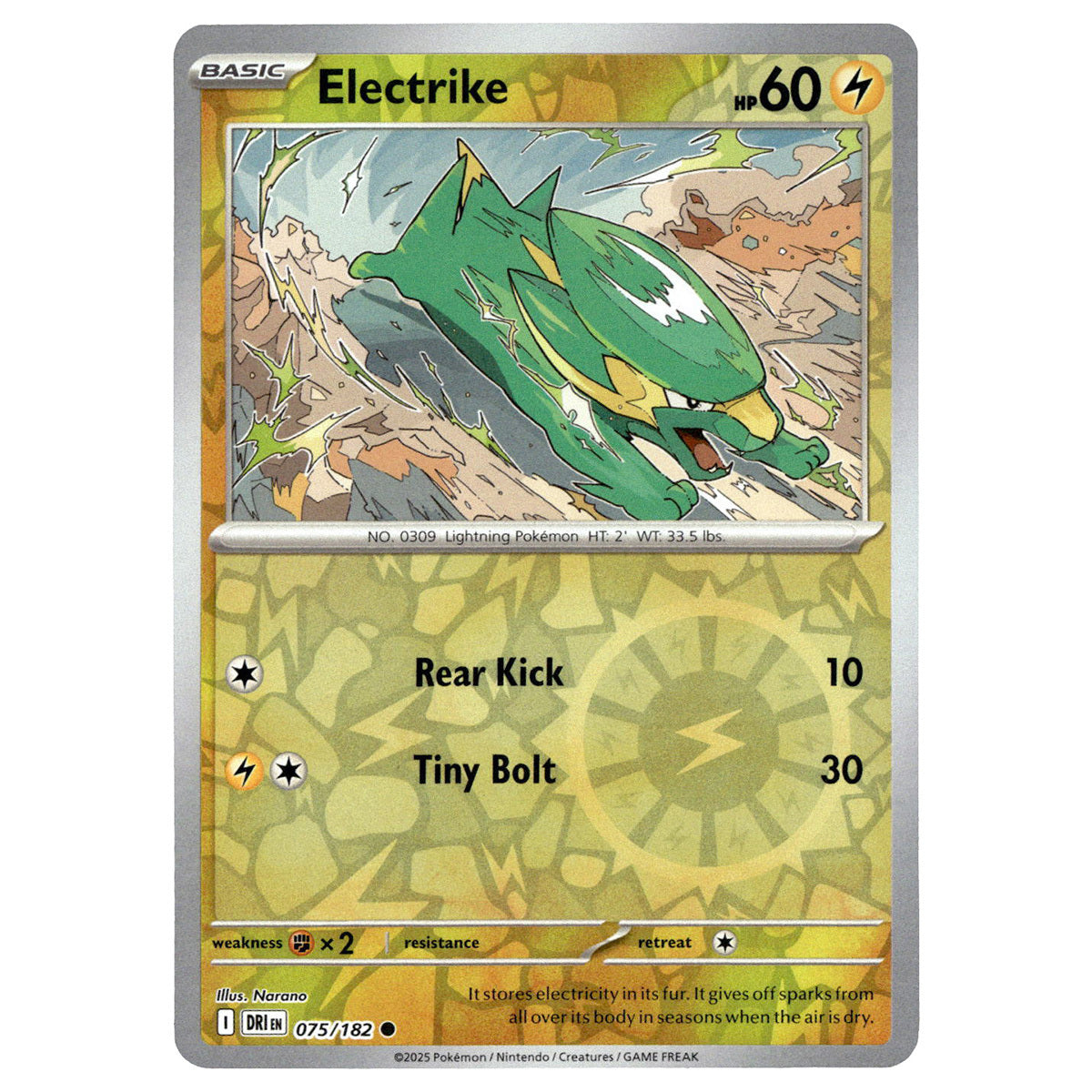 Electrike #075/182 Pokmon SV10: Destined Rivals Reverse Holo Booghe Electrike #075/182 Pokmon SV10: Destined Rivals Reverse Holo Booghe