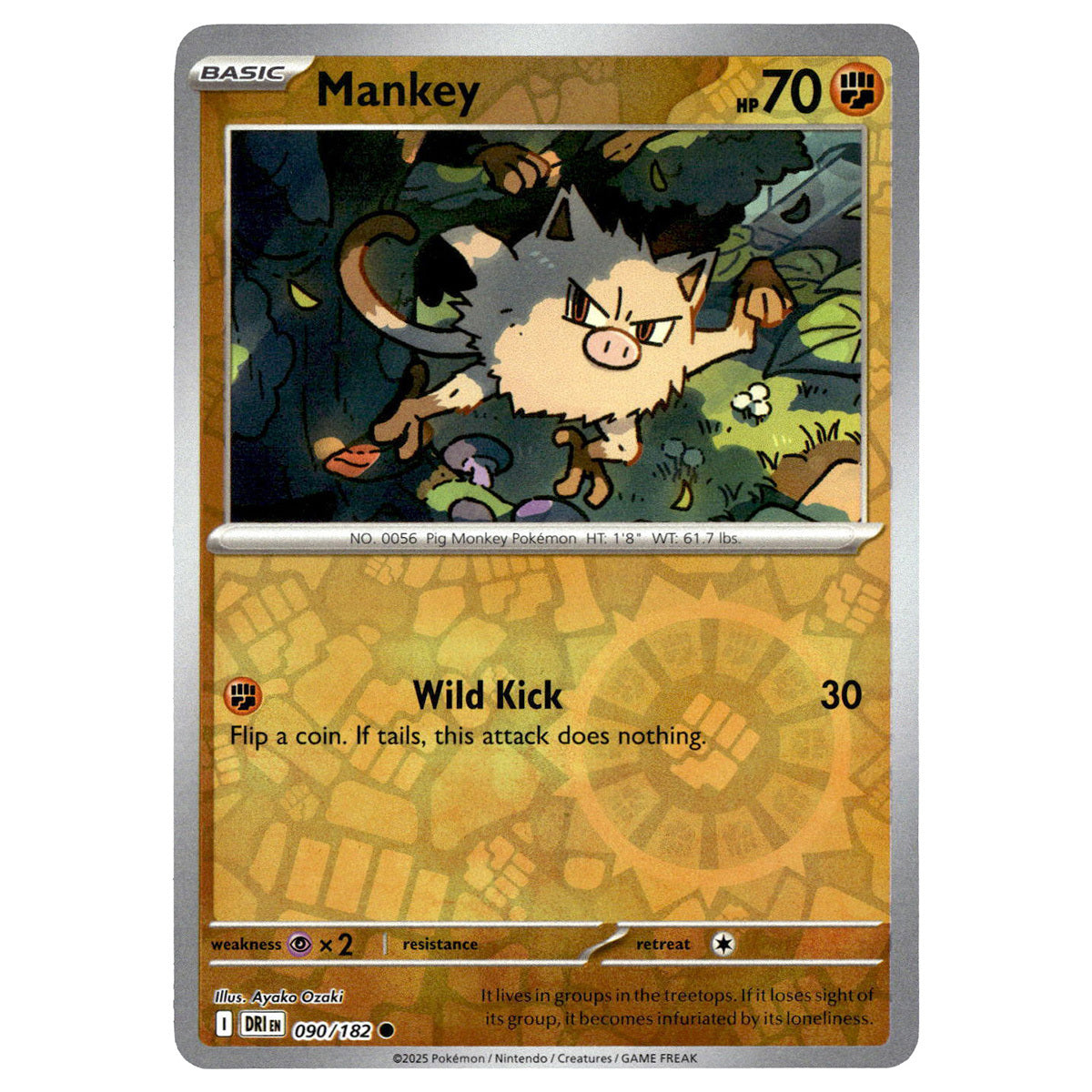 Mankey #090/182 Pokmon SV10: Destined Rivals Reverse Holo Booghe Mankey #090/182 Pokmon SV10: Destined Rivals Reverse Holo Booghe