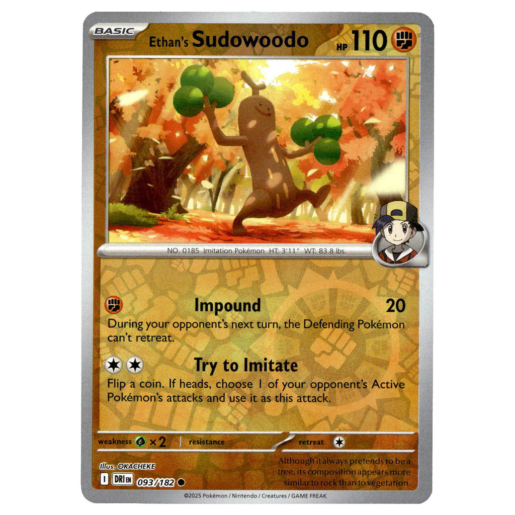 sudowoodo pokemon card Ethan's Sudowoodo #093/182 Pokémon SV10: Destined Rivals Reverse Holo —  Booghe