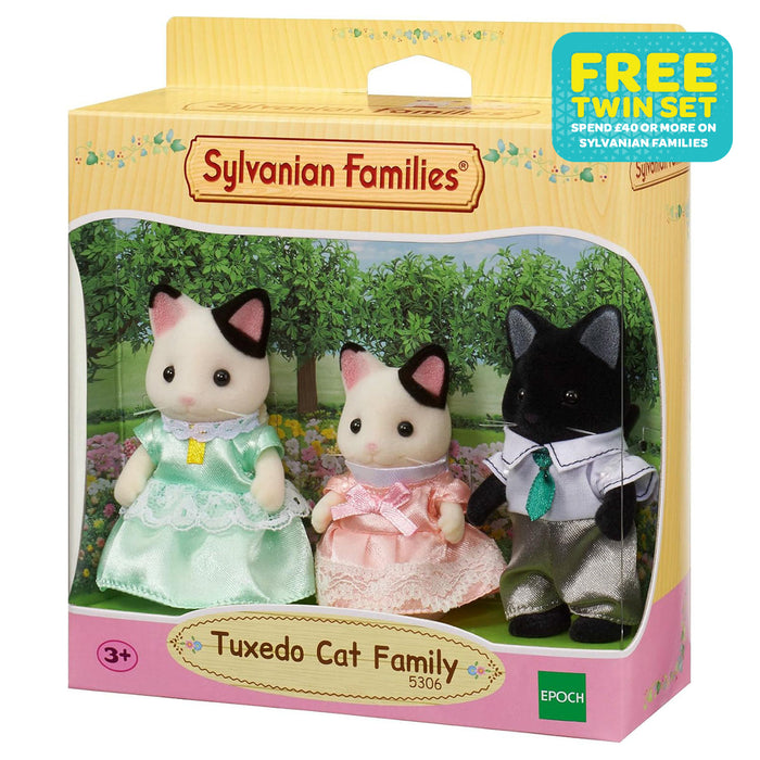 Sylvanian Families Tuxedo Cat Family Figure Set