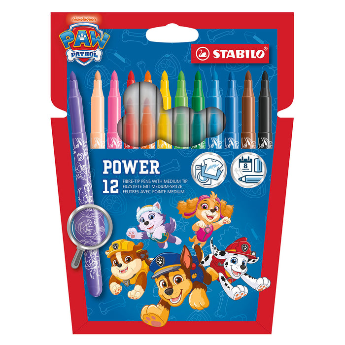 STABILO Power PAW Patrol Medium Fibre-Tip Pens Assorted Colours (12 Pack)