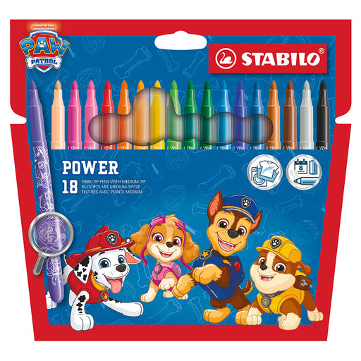 STABILO Power PAW Patrol Medium Fibre-Tip Pens Assorted Colours (18 Pack)