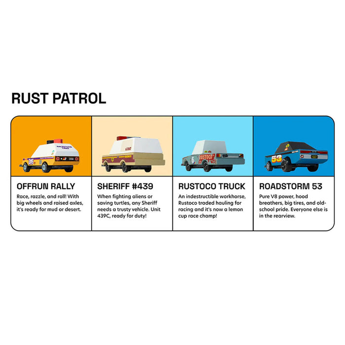 CandyCar Toons Rust Patrol 4-Car Assortment Pack