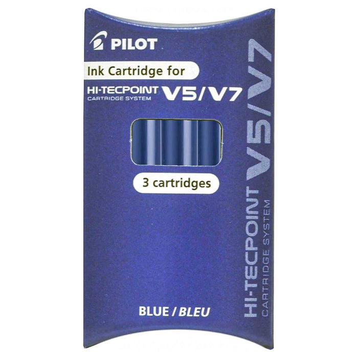 Pilot V7 Hi-Tecpoint Cartridge System Roller Pen with 3 Blue Ink Refills