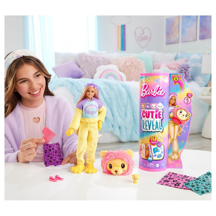 Barbie Cutie Reveal: Cute Tees Doll Bashful Lion