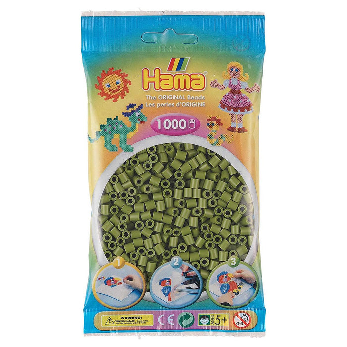 Hama Midi Beads Olive Green 1000 Piece Pack