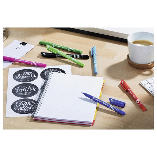 STABILO SENSOR F fineliner Pens Green, Red, Blue, Black (4 Pack) 