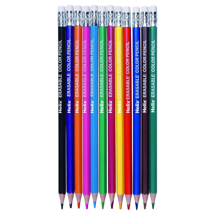 Helix Oxford 12 Erasable Colouring Pencils