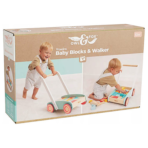 Owl & Fox Wooden Baby Blocks & Walker