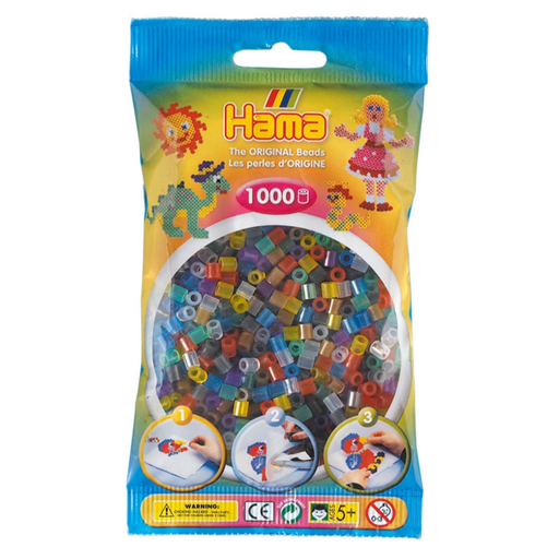 Hama Midi Beads Translucent Mix 1000 Piece Pack