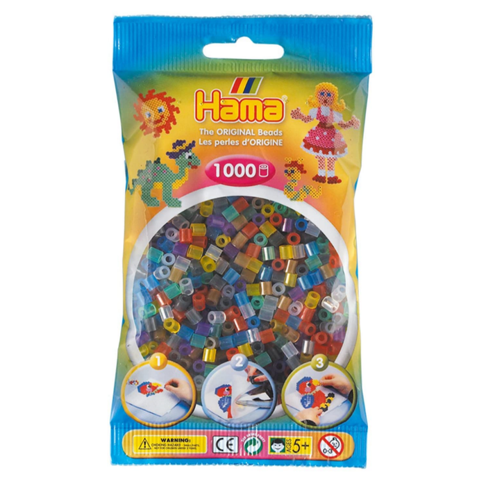 Hama Midi Beads Translucent Mix 1000 Piece Pack