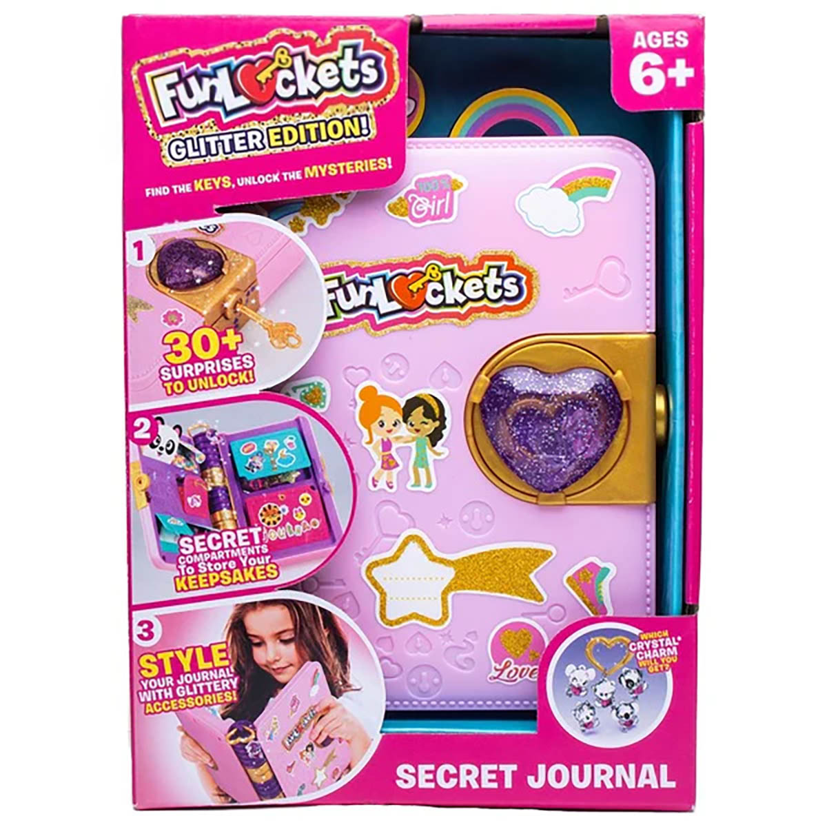 Secrets Target Journal FunLockets Secret Journal Glitter Edition — Booghe