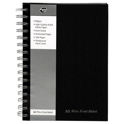 Pukka Pad A5 Wire Feint Ruled Black Notebook
