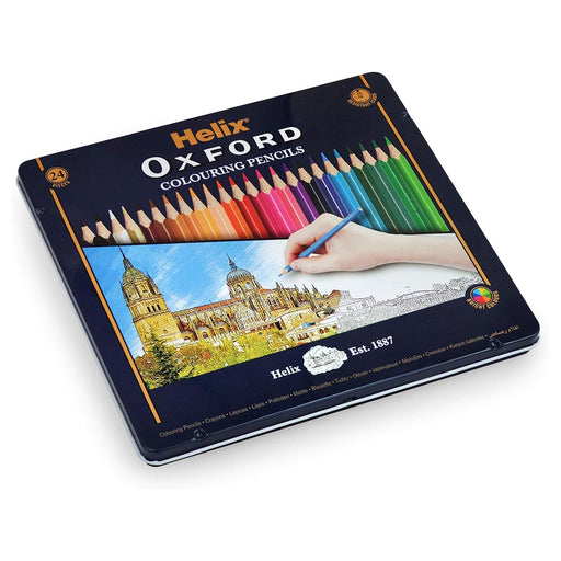 Helix Oxford 24 Colouring Pencils Tin