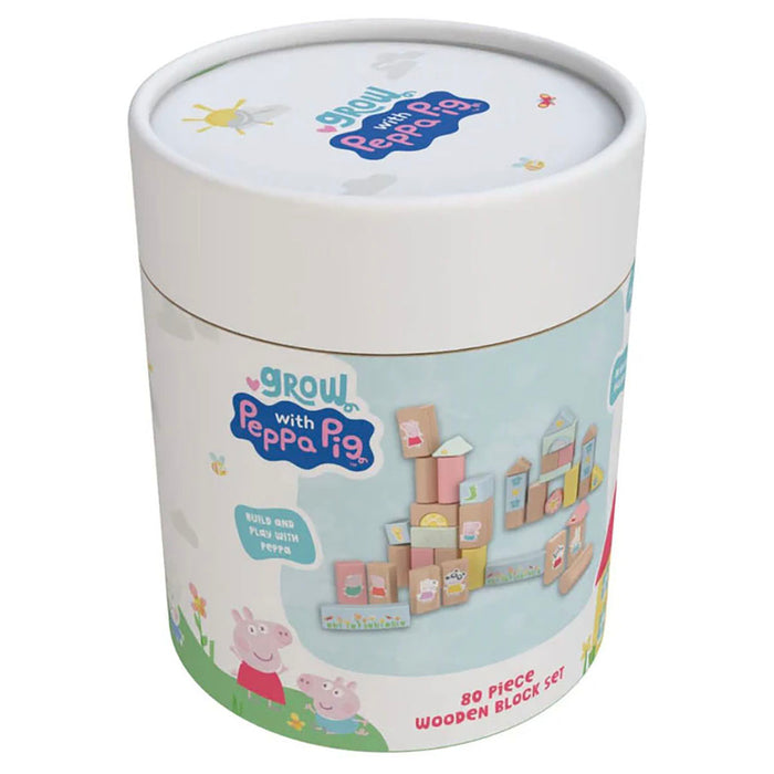 Grow with Peppa Pig 80 Piece Wooden Block Set