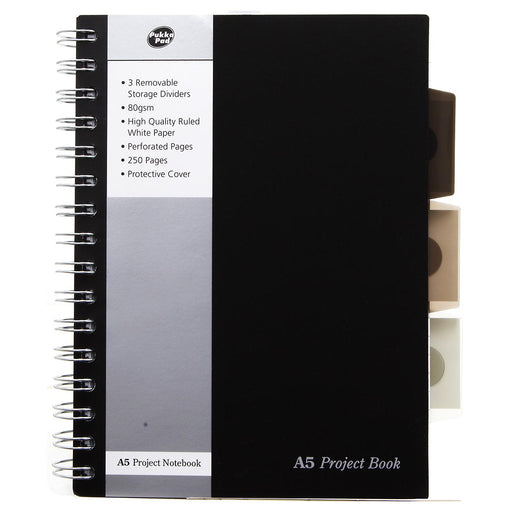 Pukka Pad A5 Black Project Book 250 Pages