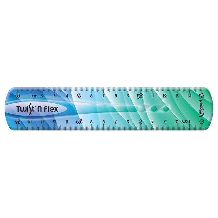 Helix Maped Ruler Twist'N Flex 15cm