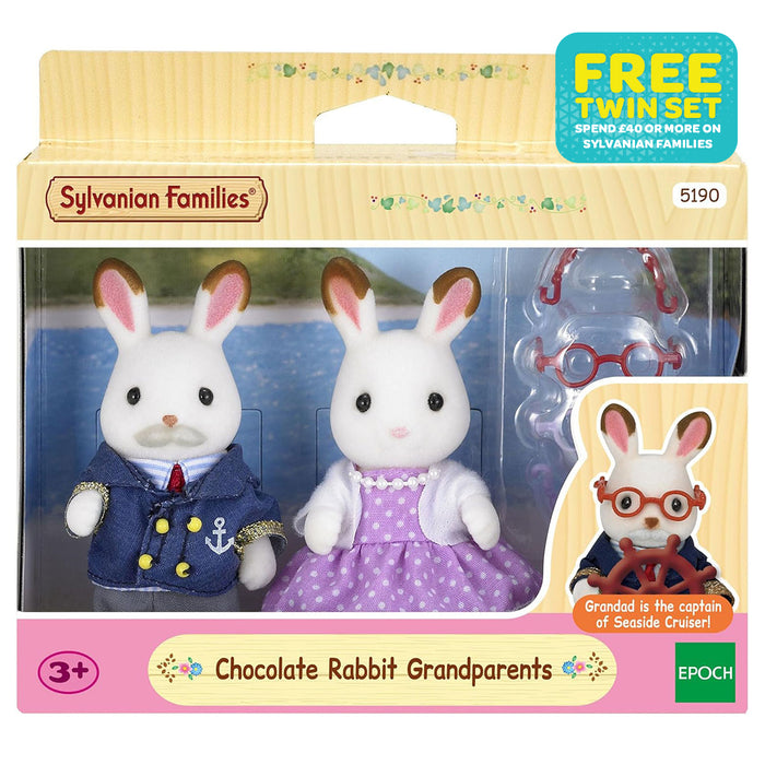 Sylvanian Families Chocolate Rabbit Grandparents Dolls