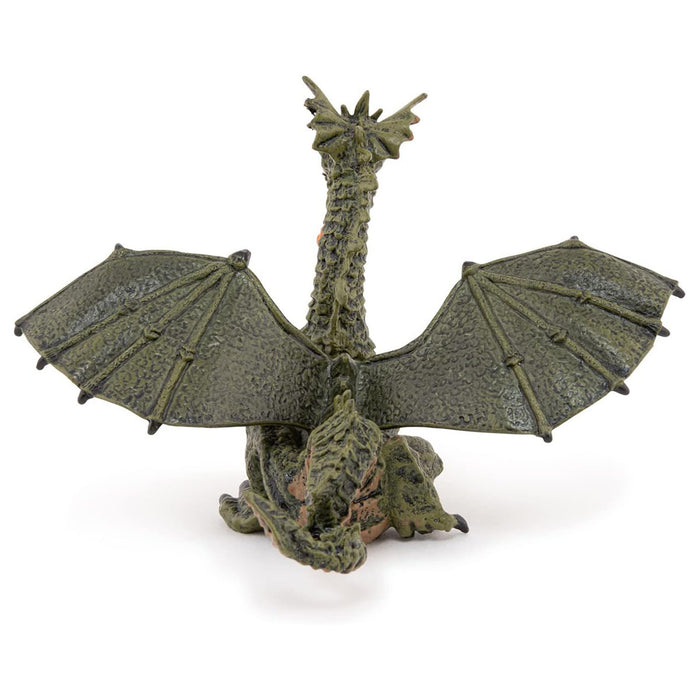 Papo Enchanted World Green Winged Dragon with Flame Figure