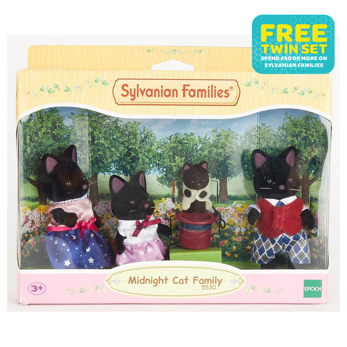 Sylvanian Families Midnight Cat Family Figures (4 Pack)