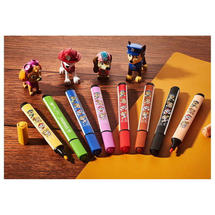 STABILO Trio Scribbi PAW Patrol Triangular Fibre-Tip Pens Assorted Colours (8 Pack)