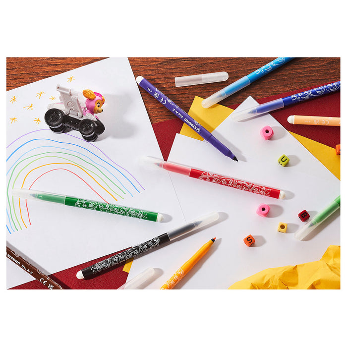 STABILO Trio A-Z PAW Patrol Fibre-Tip Pen with Triangular Grip Zone Assorted Colours (12 Pack) 